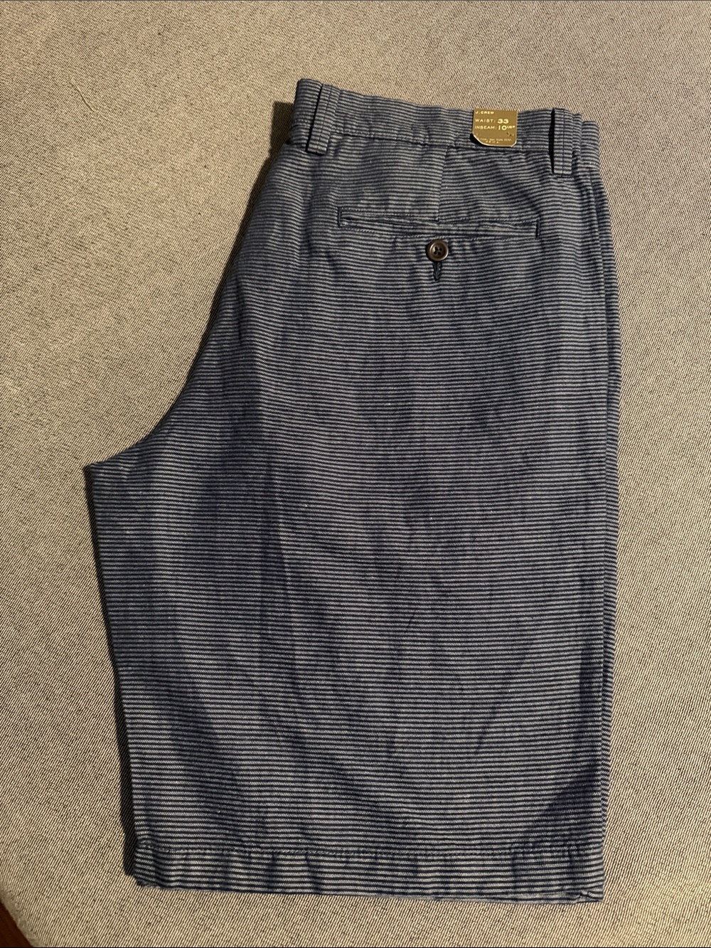J. Crew Navy and White Striped Chino Shorts